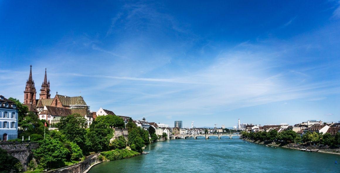 Rhine river in Basel, Switzerland